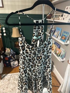 Karlie Leopard Print Tank Top - Black, Tan, Cream